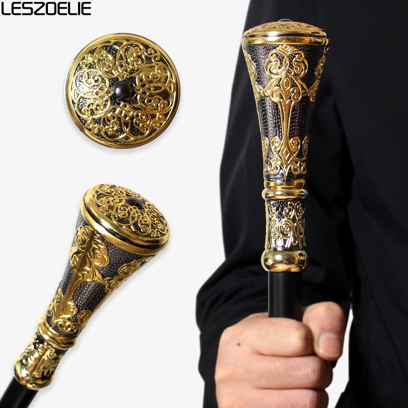 Men Accessories Tips - Luxury Gold & Black Straight Handle