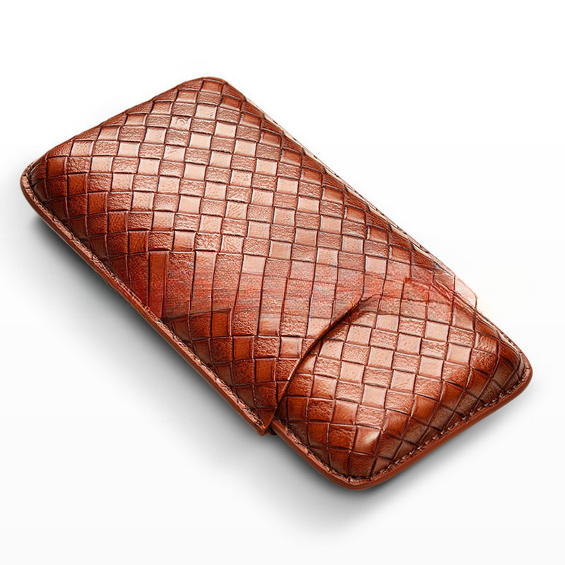 3 Pcs Leather Cigar Case Gift  - Cigar Cutter Set ulasan dan harga