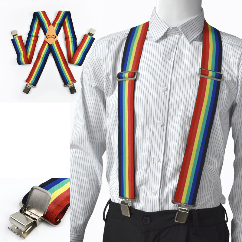 1Pc 5cm Wide Rainbow Men's Sus - Men'S Accessories Types ulasan dan harga