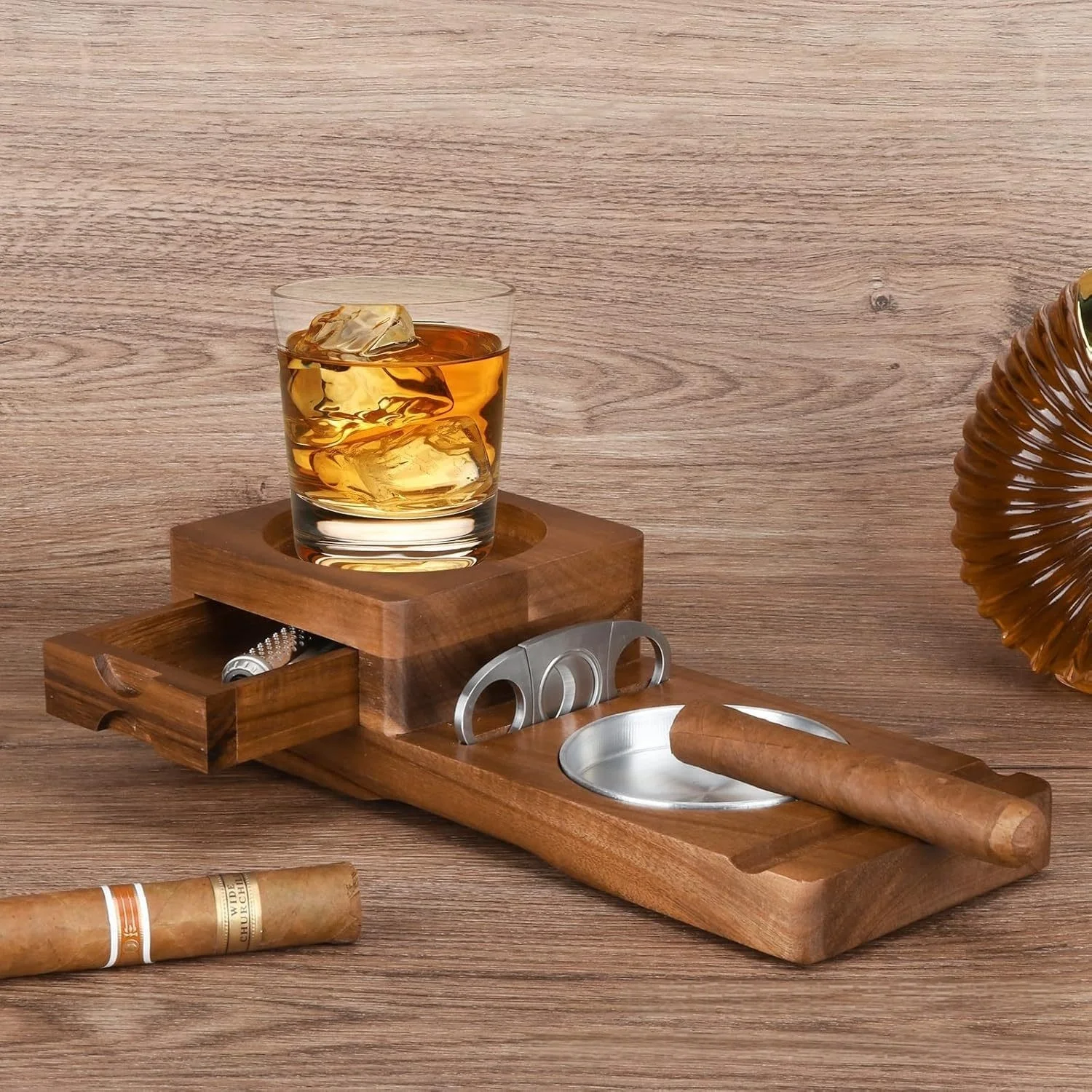 Luxury Cigar Accessories Box w - Cigar Cutter Set ulasan dan harga