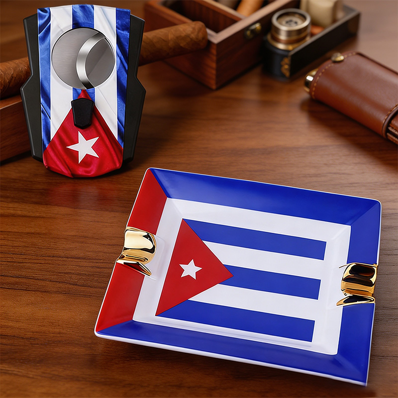 Cigar Set with Cuban Flag, Sta - Cigar Cutter Set ulasan dan harga