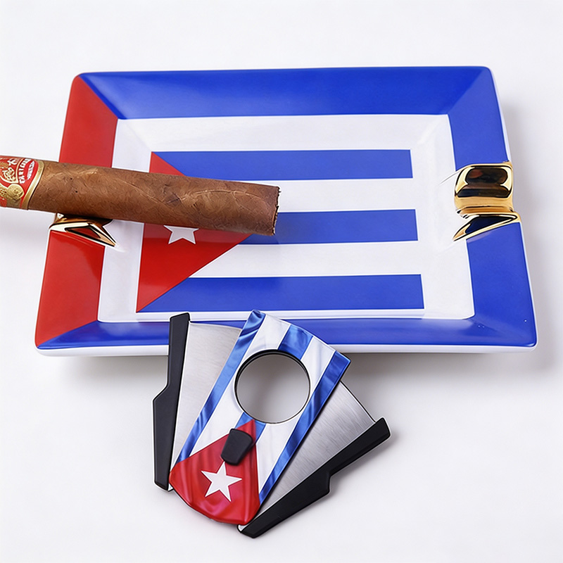 Cigar Set with Cuban Flag, Sta - Cigar Cutter Set ulasan dan harga