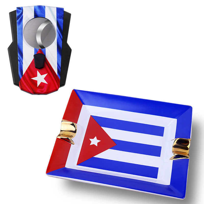Cigar Set with Cuban Flag, Sta - Cigar Cutter Set ulasan dan harga