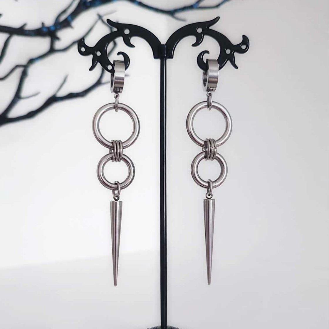 Punk rivet earring,Goth jewelr - Men Accessories Tips ulasan dan harga