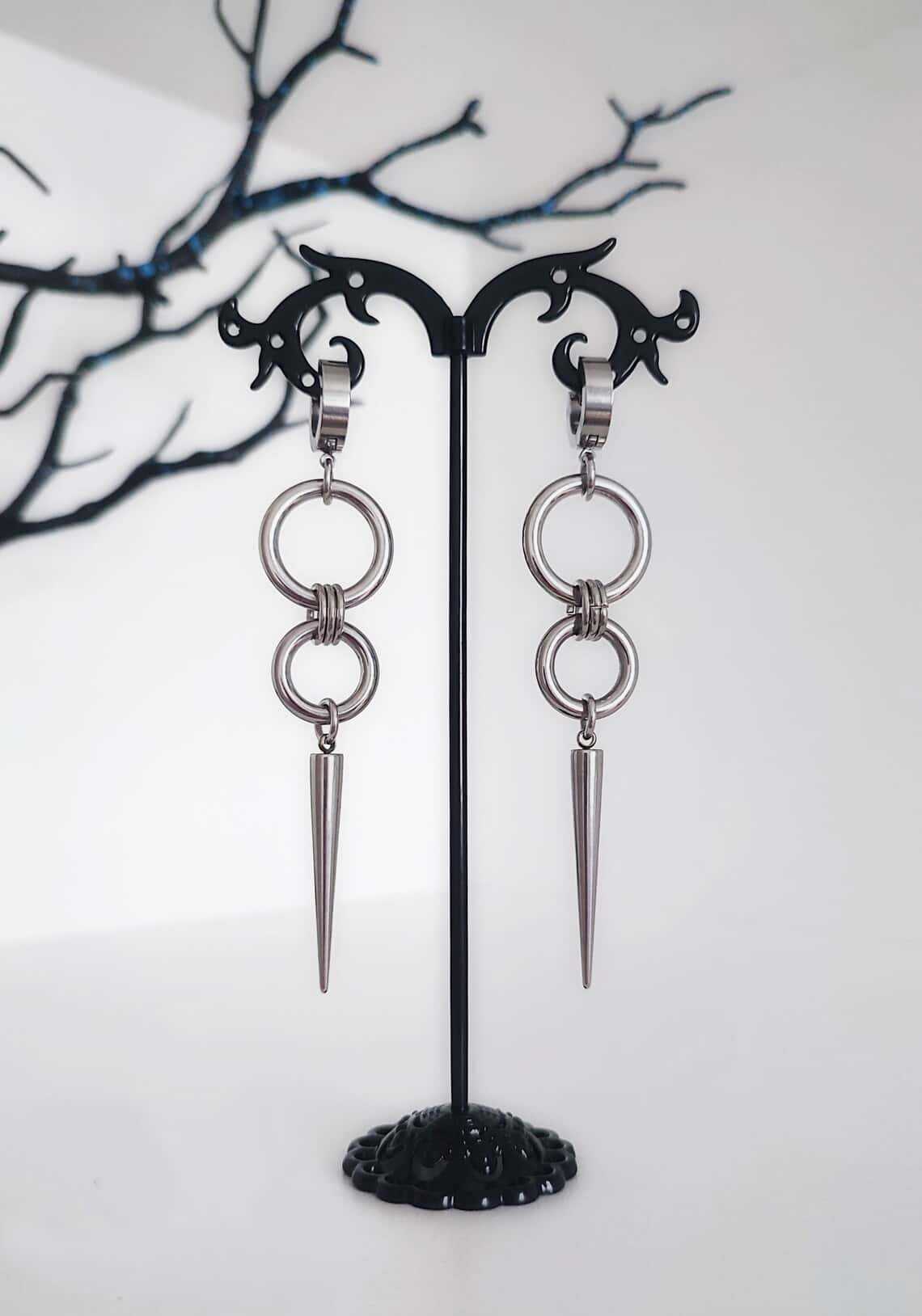 Punk rivet earring,Goth jewelr - Men Accessories Tips ulasan dan harga