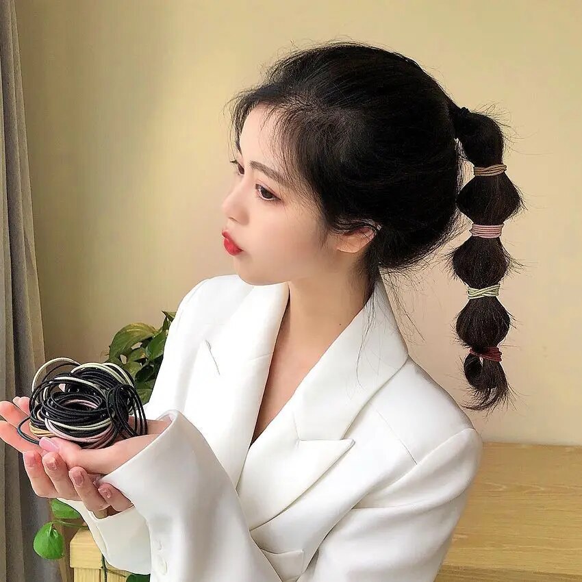100PCS/Set Hair Ties Elastic R - Men Accessories Kit ulasan dan harga
