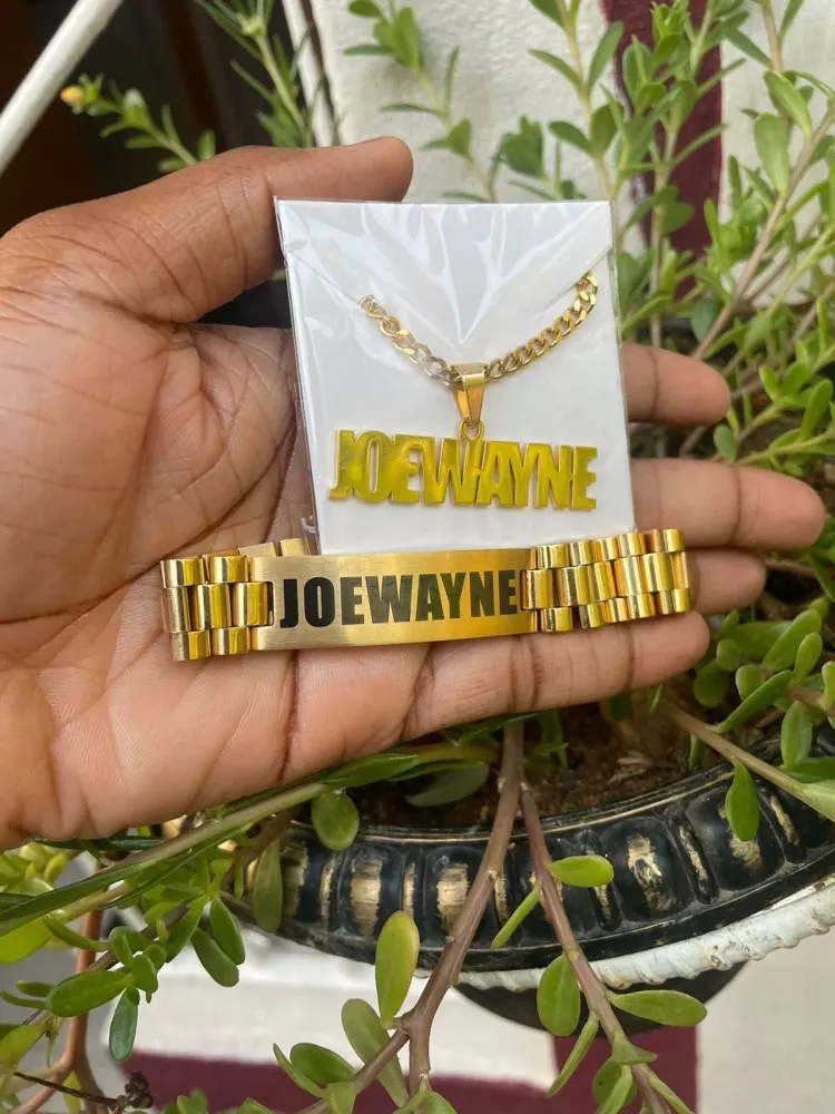 Custom Men Name Necklace Big B - Men Accessories Kit ulasan dan harga