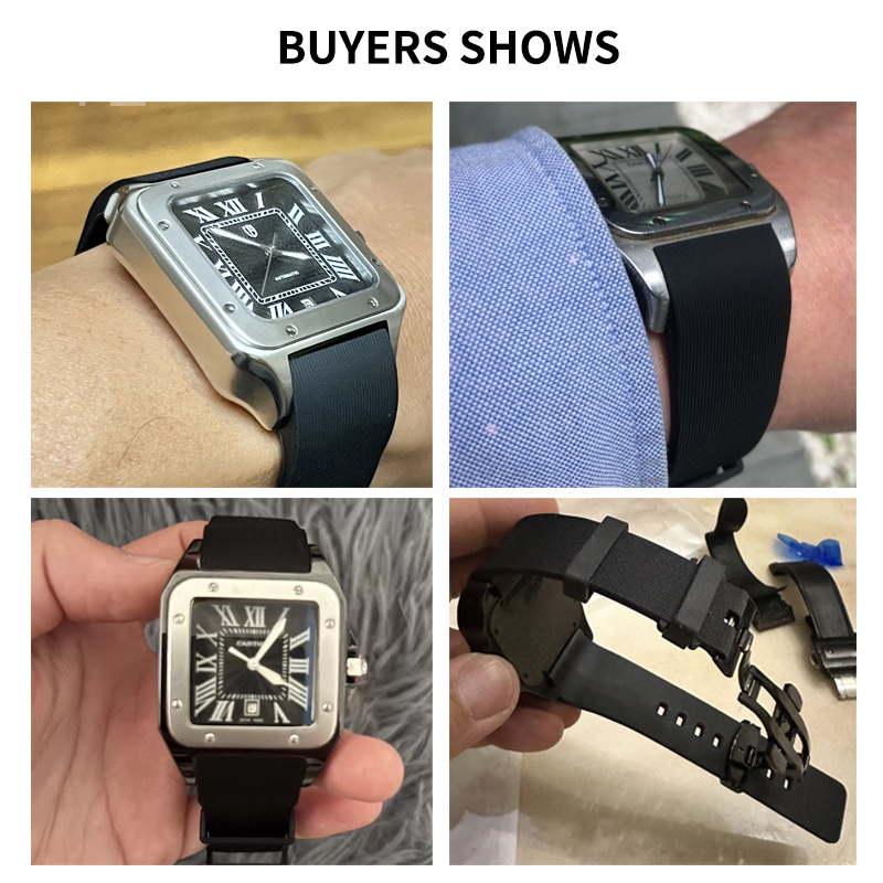 Black Blue Silicone Watch Stra - Men'S Accessories Cartier ulasan dan harga